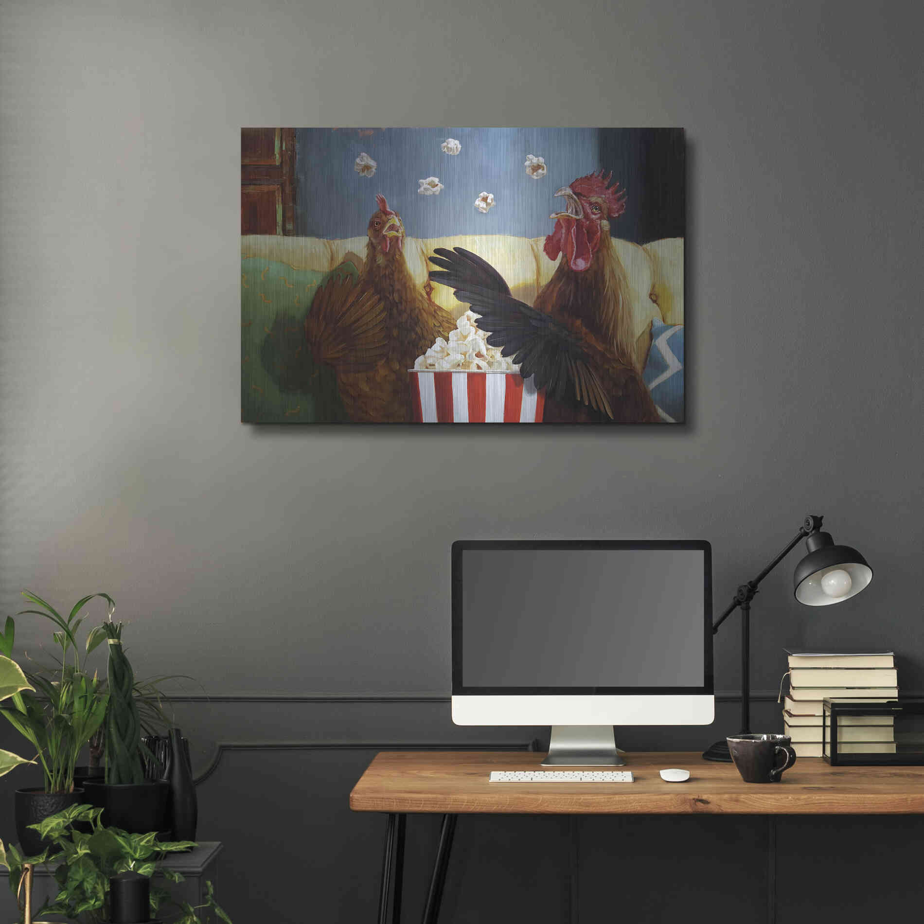 Luxe Metal Art 'Popcorn Chickens' by Lucia Heffernan, Metal Wall Art,36x24