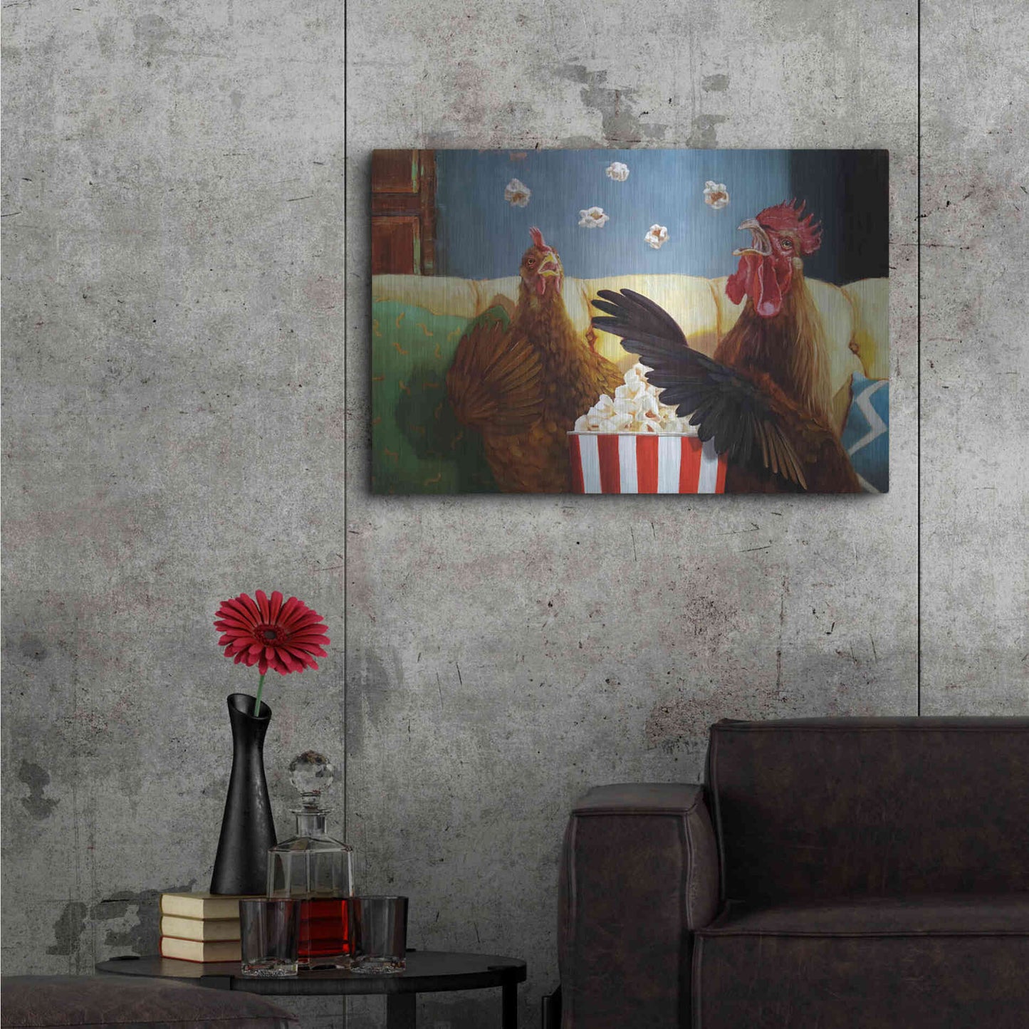 Luxe Metal Art 'Popcorn Chickens' by Lucia Heffernan, Metal Wall Art,36x24