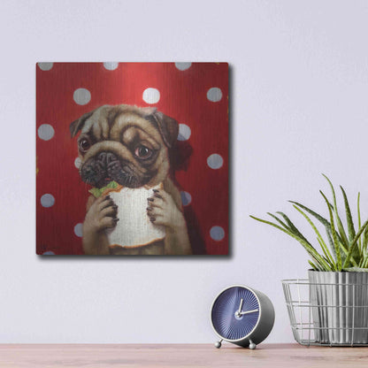 Luxe Metal Art 'Pugalicious' by Lucia Heffernan, Metal Wall Art,12x12