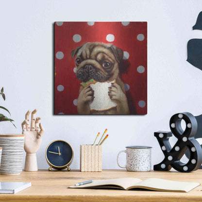 Luxe Metal Art 'Pugalicious' by Lucia Heffernan, Metal Wall Art,12x12
