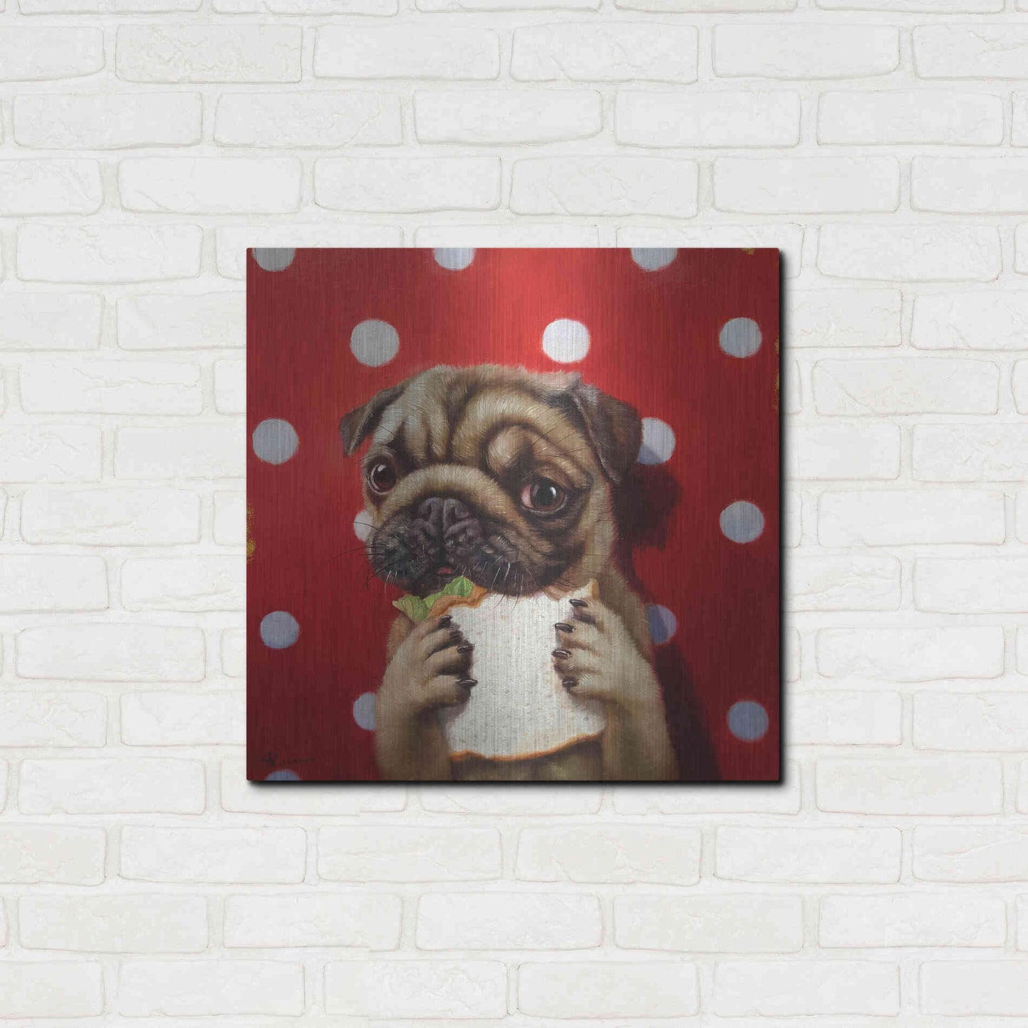 Luxe Metal Art 'Pugalicious' by Lucia Heffernan, Metal Wall Art,24x24