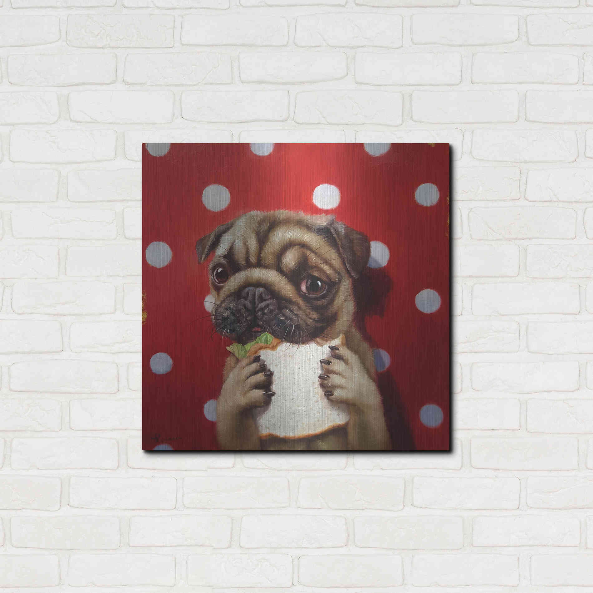 Luxe Metal Art 'Pugalicious' by Lucia Heffernan, Metal Wall Art,24x24