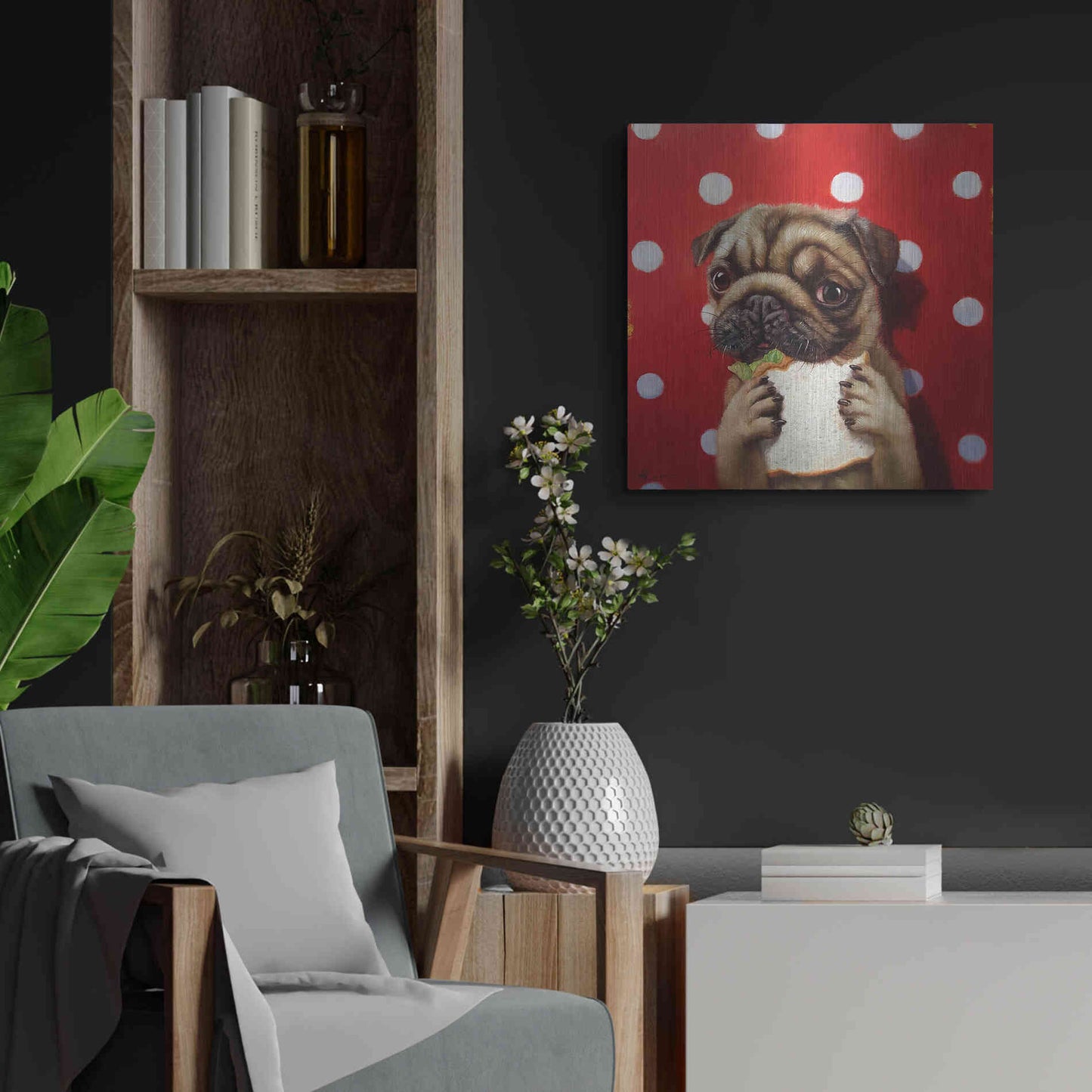 Luxe Metal Art 'Pugalicious' by Lucia Heffernan, Metal Wall Art,24x24