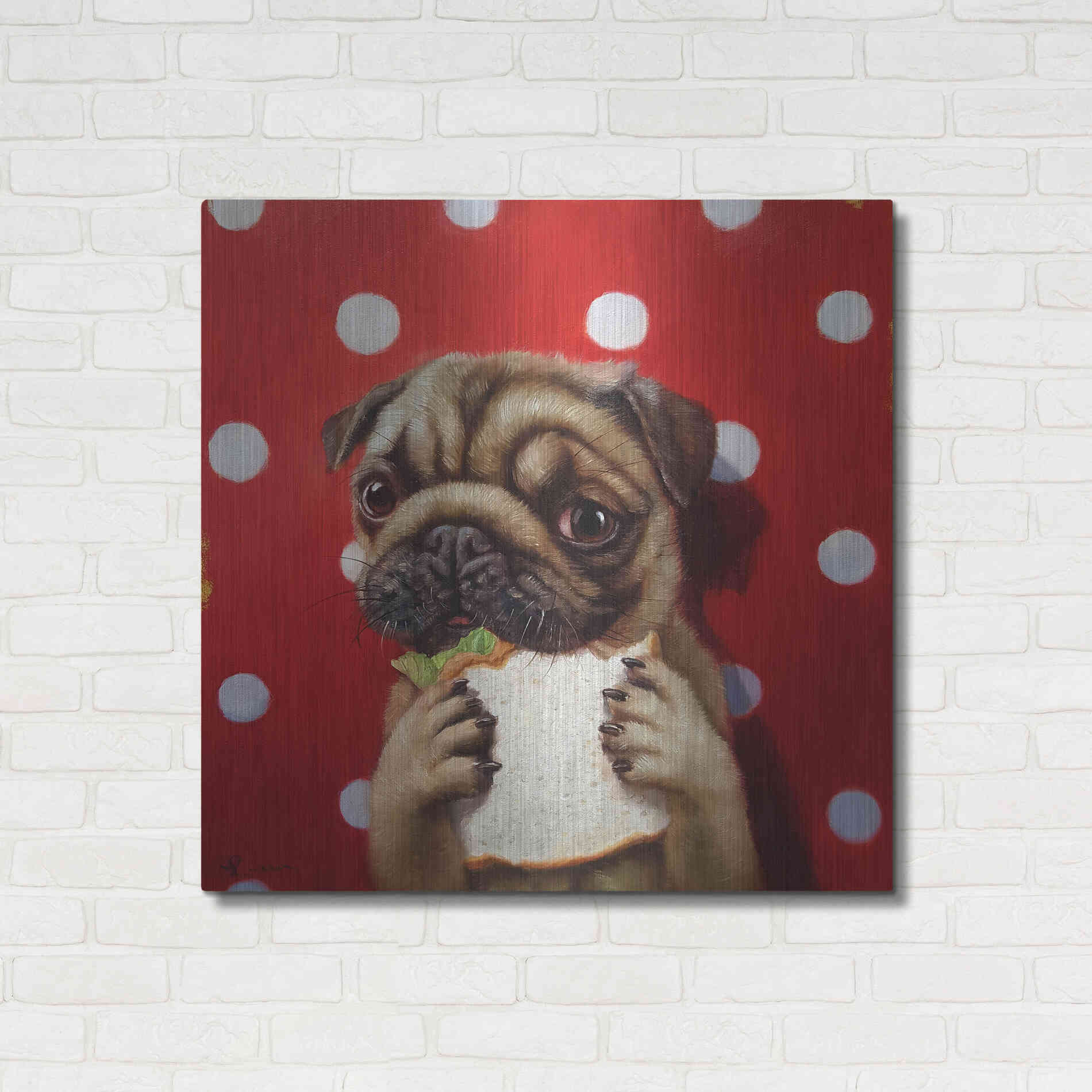 Luxe Metal Art 'Pugalicious' by Lucia Heffernan, Metal Wall Art,36x36