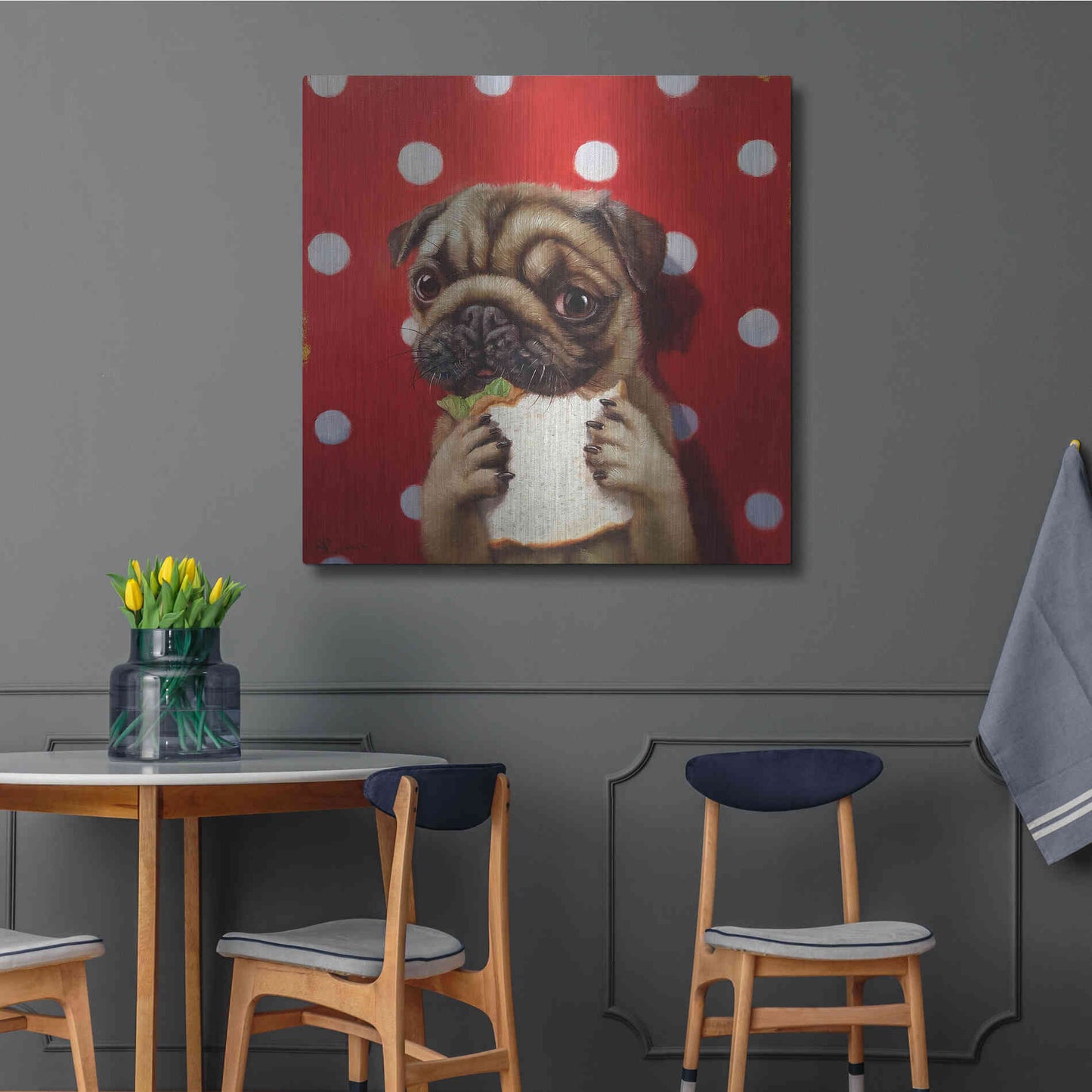 Luxe Metal Art 'Pugalicious' by Lucia Heffernan, Metal Wall Art,36x36