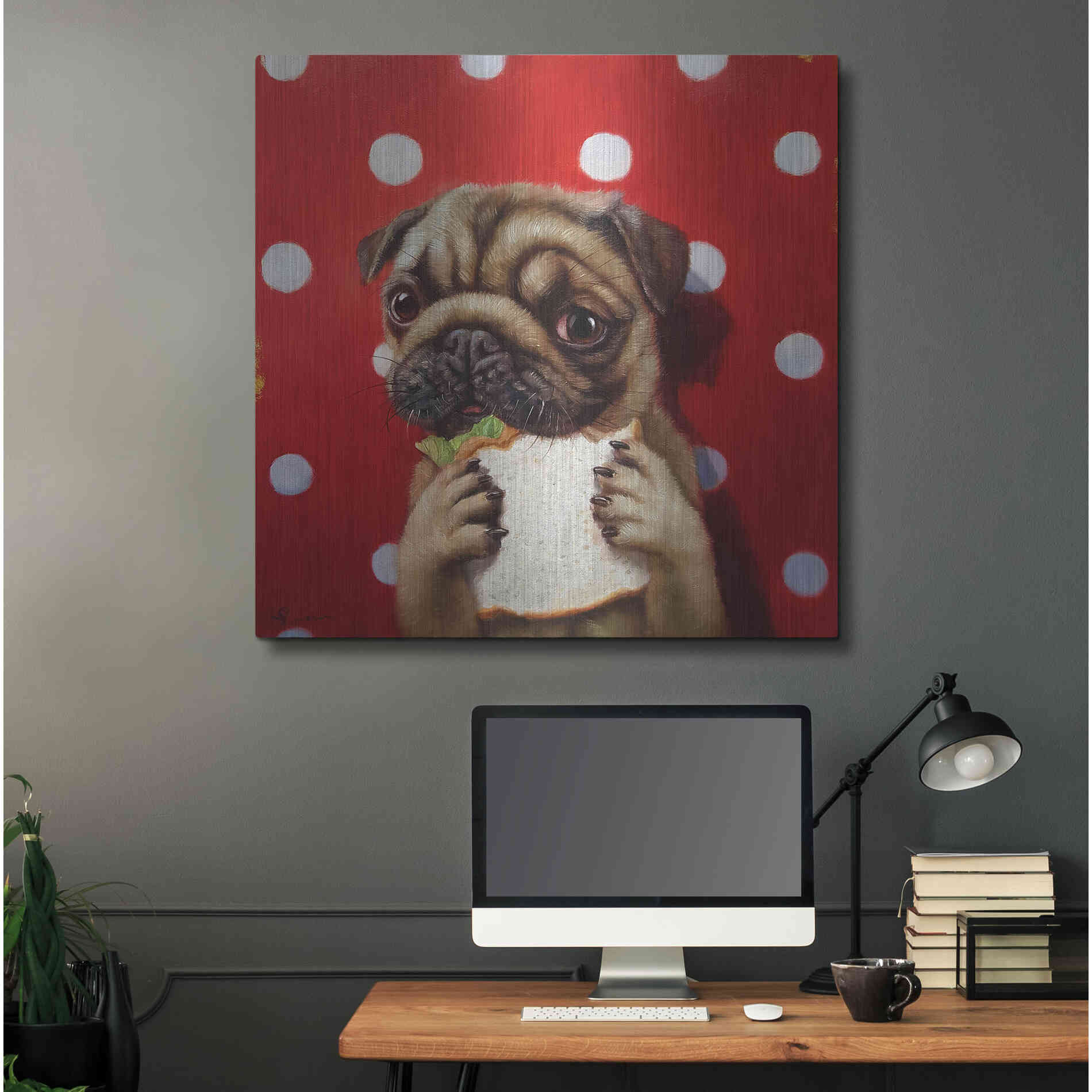 Luxe Metal Art 'Pugalicious' by Lucia Heffernan, Metal Wall Art,36x36