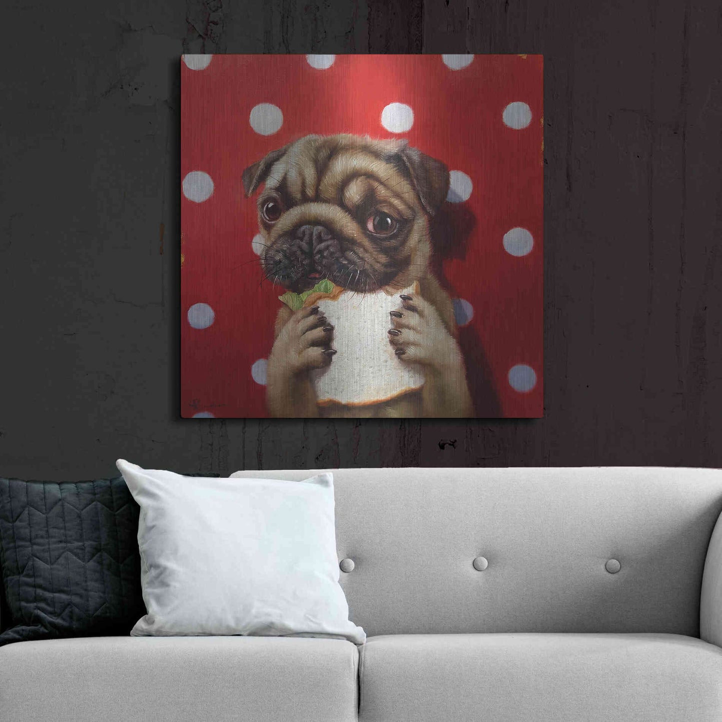 Luxe Metal Art 'Pugalicious' by Lucia Heffernan, Metal Wall Art,36x36