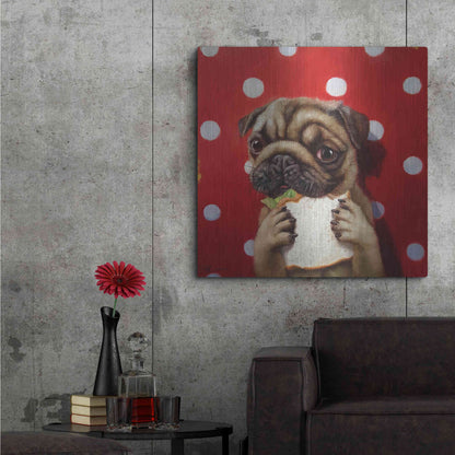 Luxe Metal Art 'Pugalicious' by Lucia Heffernan, Metal Wall Art,36x36
