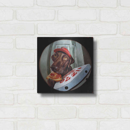 Luxe Metal Art 'Pupperoni' by Lucia Heffernan, Metal Wall Art,12x12