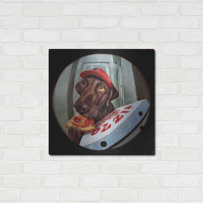 Luxe Metal Art 'Pupperoni' by Lucia Heffernan, Metal Wall Art,24x24