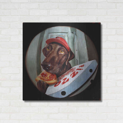 Luxe Metal Art 'Pupperoni' by Lucia Heffernan, Metal Wall Art,36x36