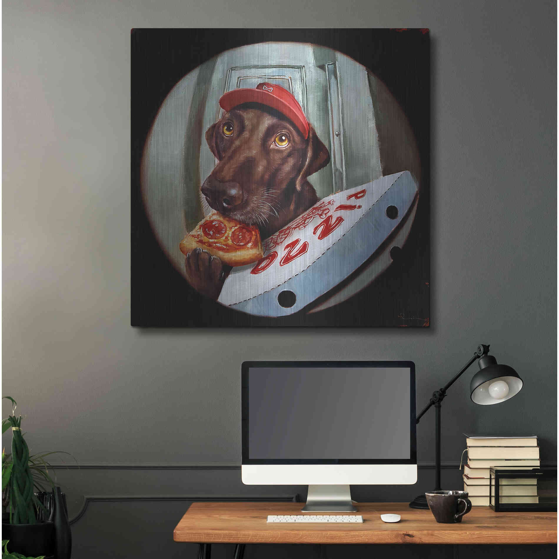 Luxe Metal Art 'Pupperoni' by Lucia Heffernan, Metal Wall Art,36x36