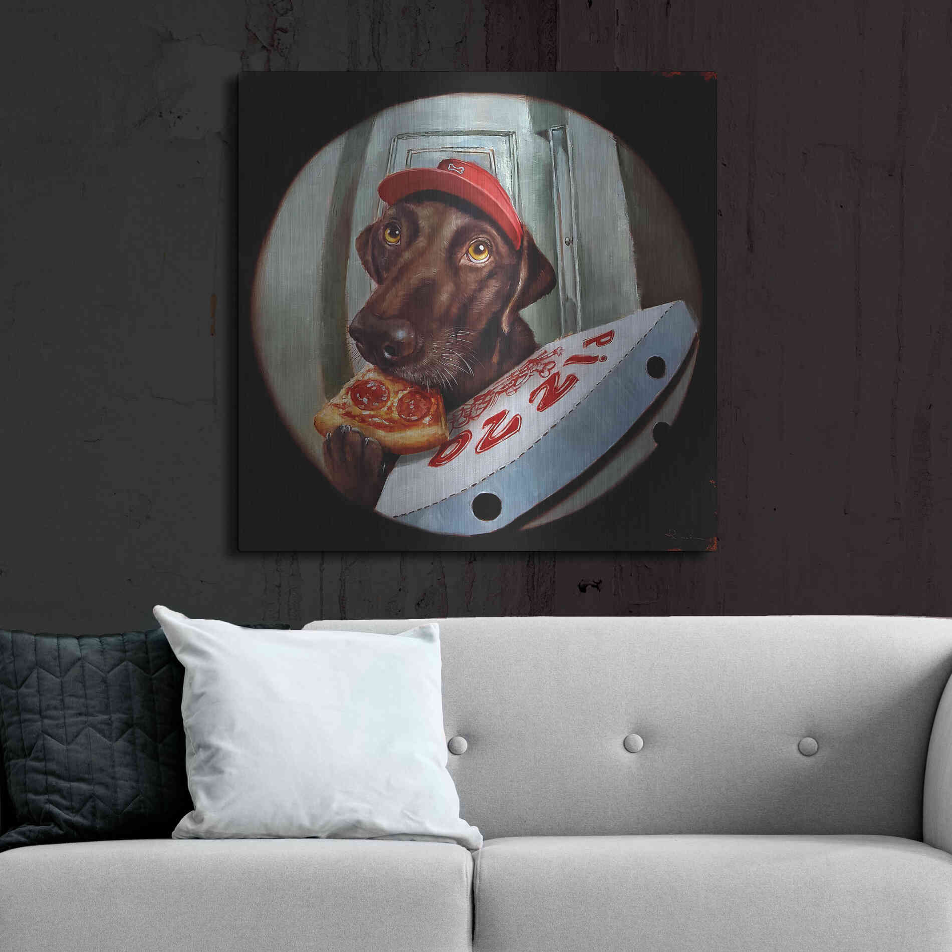 Luxe Metal Art 'Pupperoni' by Lucia Heffernan, Metal Wall Art,36x36