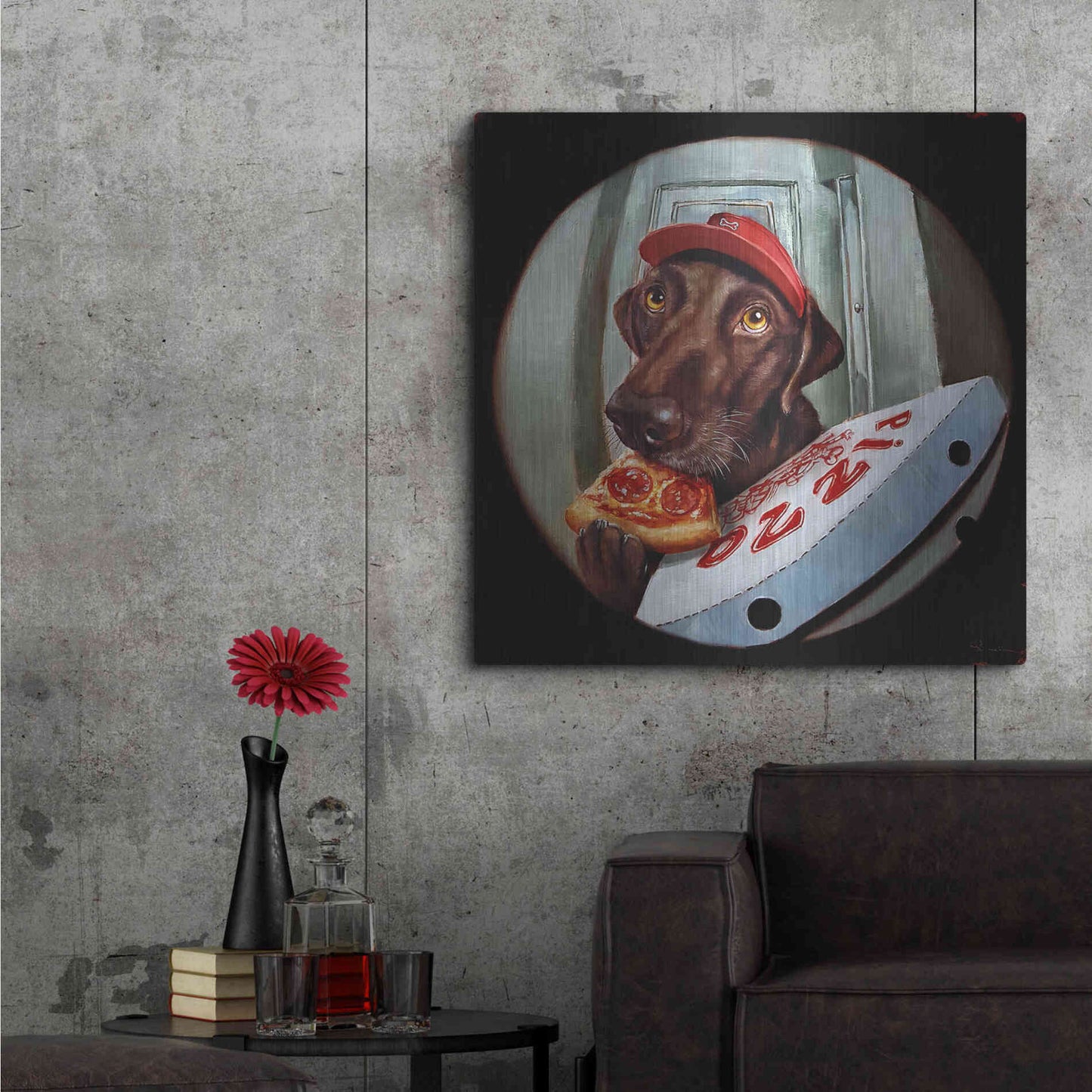 Luxe Metal Art 'Pupperoni' by Lucia Heffernan, Metal Wall Art,36x36