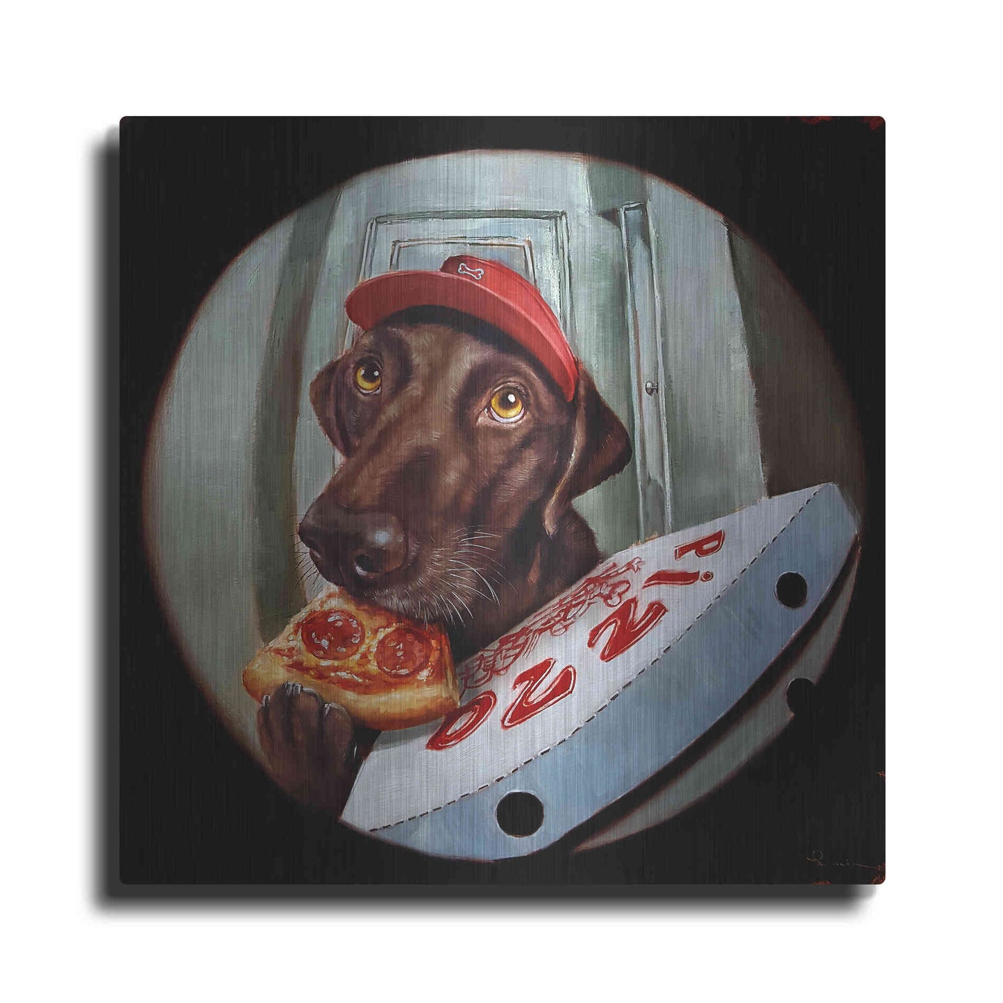 Luxe Metal Art 'Pupperoni' by Lucia Heffernan, Metal Wall Art