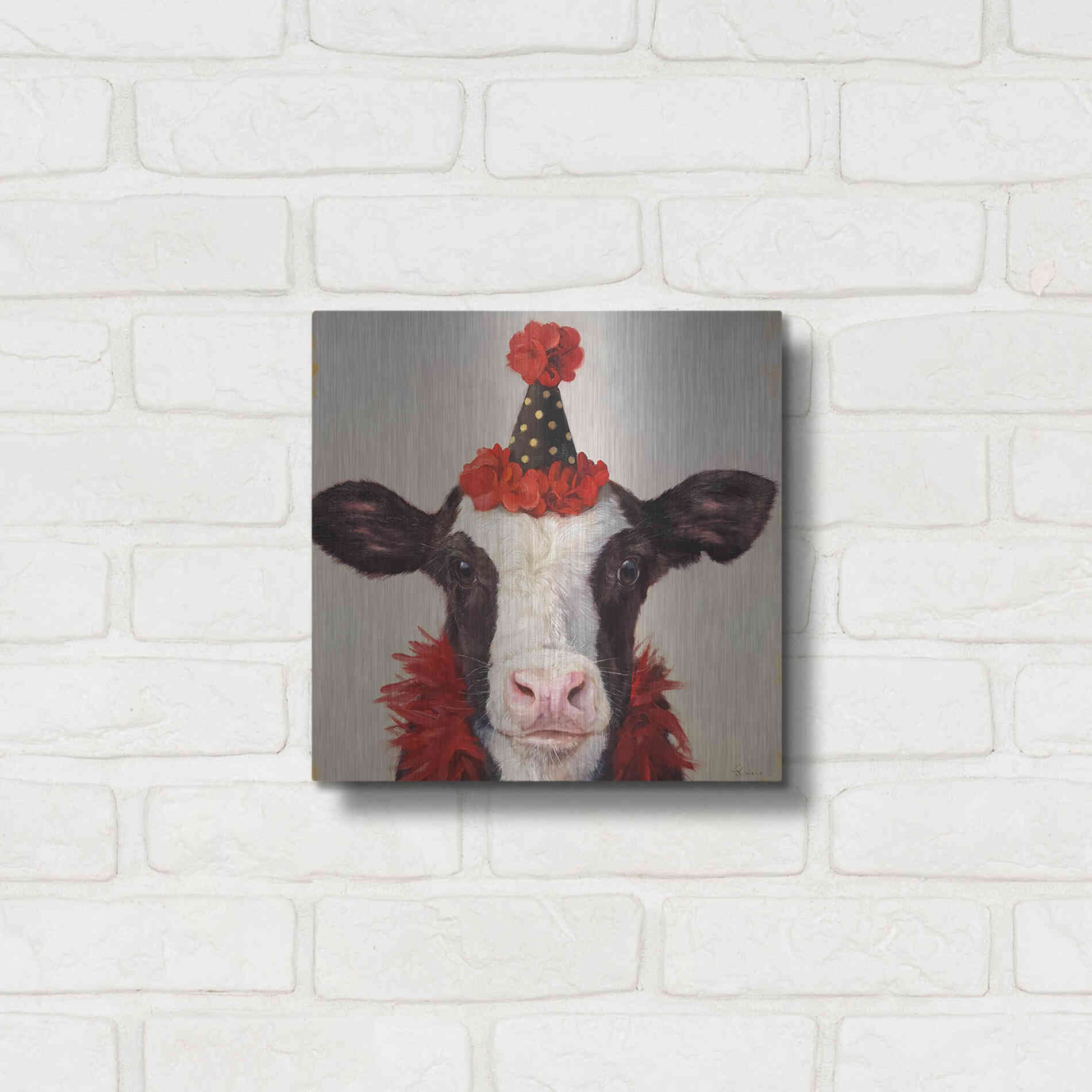 Luxe Metal Art 'Shindig' by Lucia Heffernan, Metal Wall Art,12x12