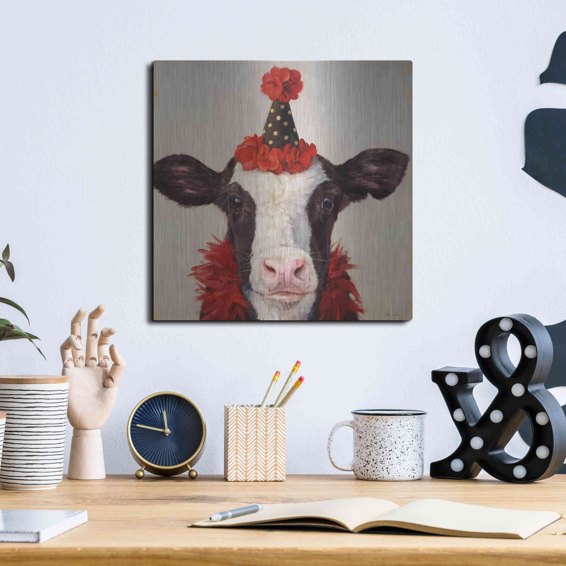 Luxe Metal Art 'Shindig' by Lucia Heffernan, Metal Wall Art,12x12