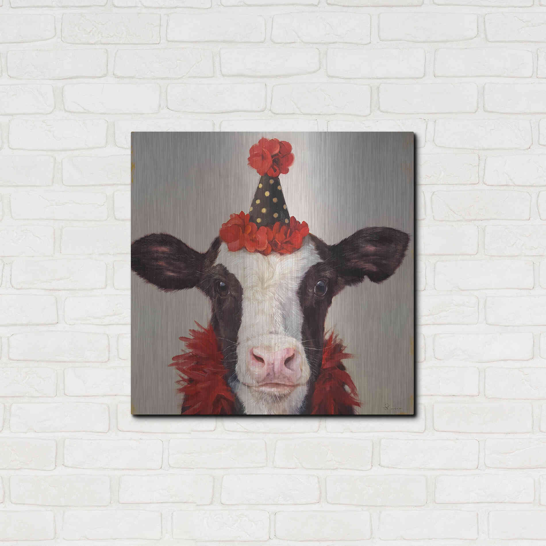 Luxe Metal Art 'Shindig' by Lucia Heffernan, Metal Wall Art,24x24