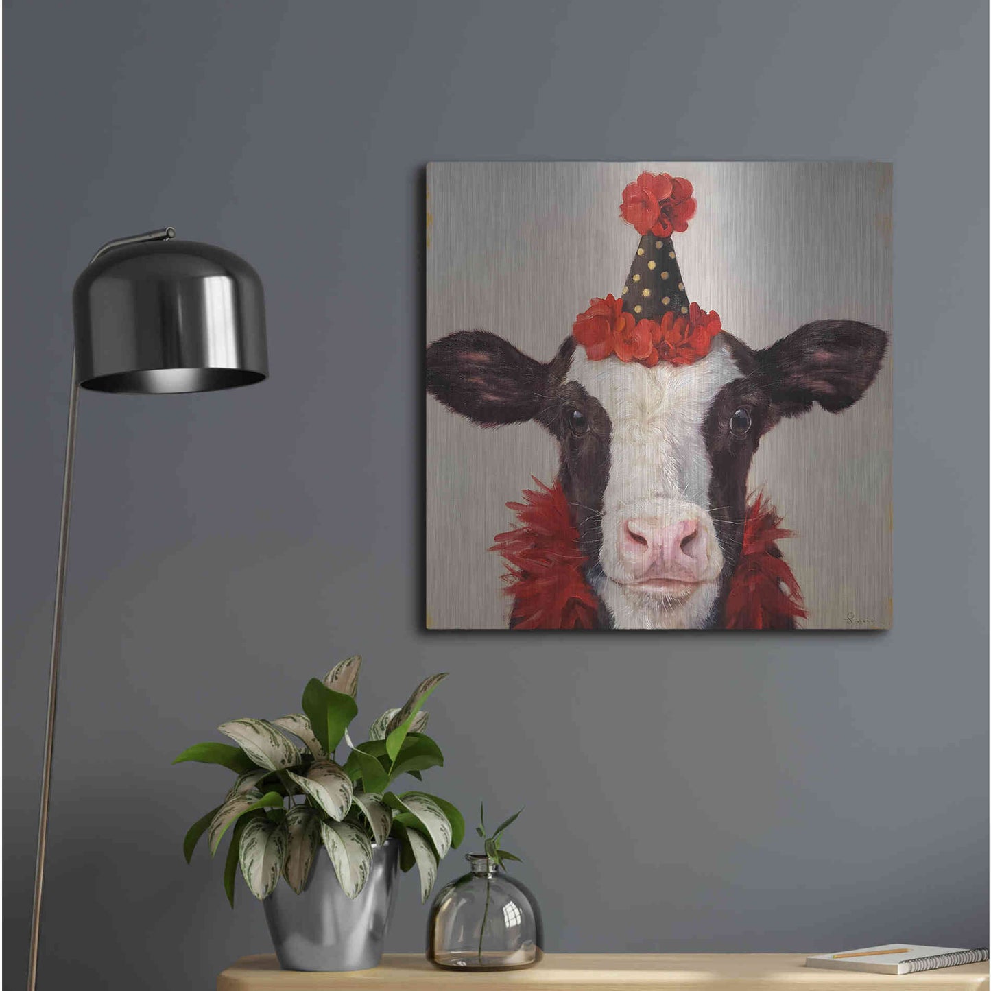 Luxe Metal Art 'Shindig' by Lucia Heffernan, Metal Wall Art,24x24