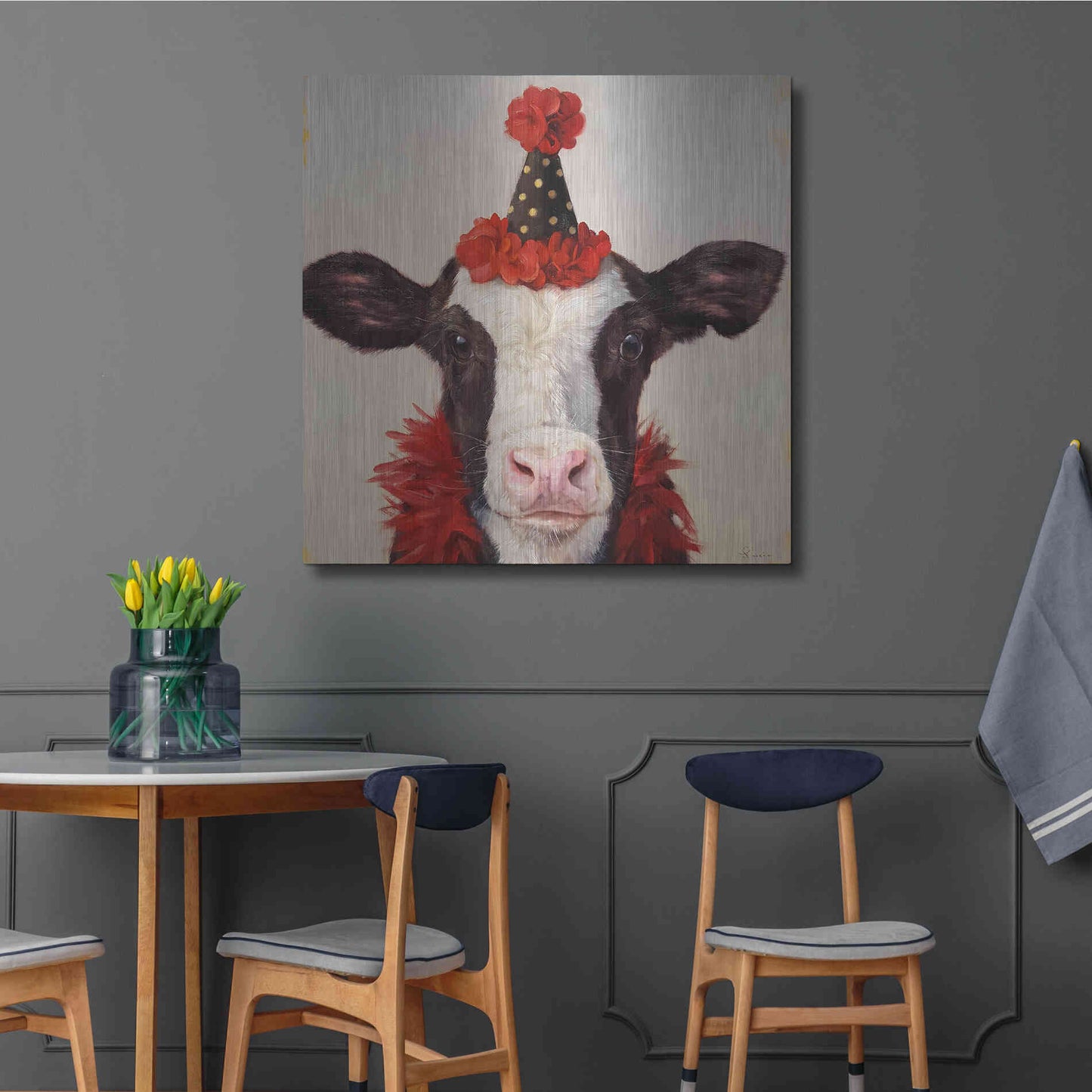 Luxe Metal Art 'Shindig' by Lucia Heffernan, Metal Wall Art,36x36