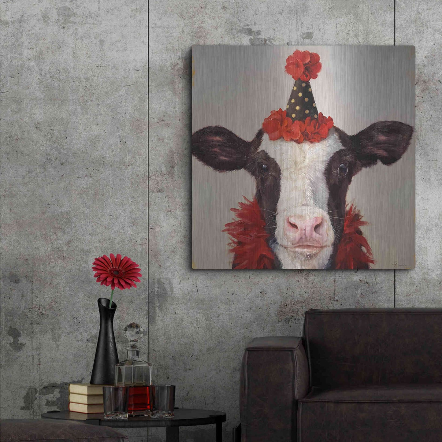 Luxe Metal Art 'Shindig' by Lucia Heffernan, Metal Wall Art,36x36