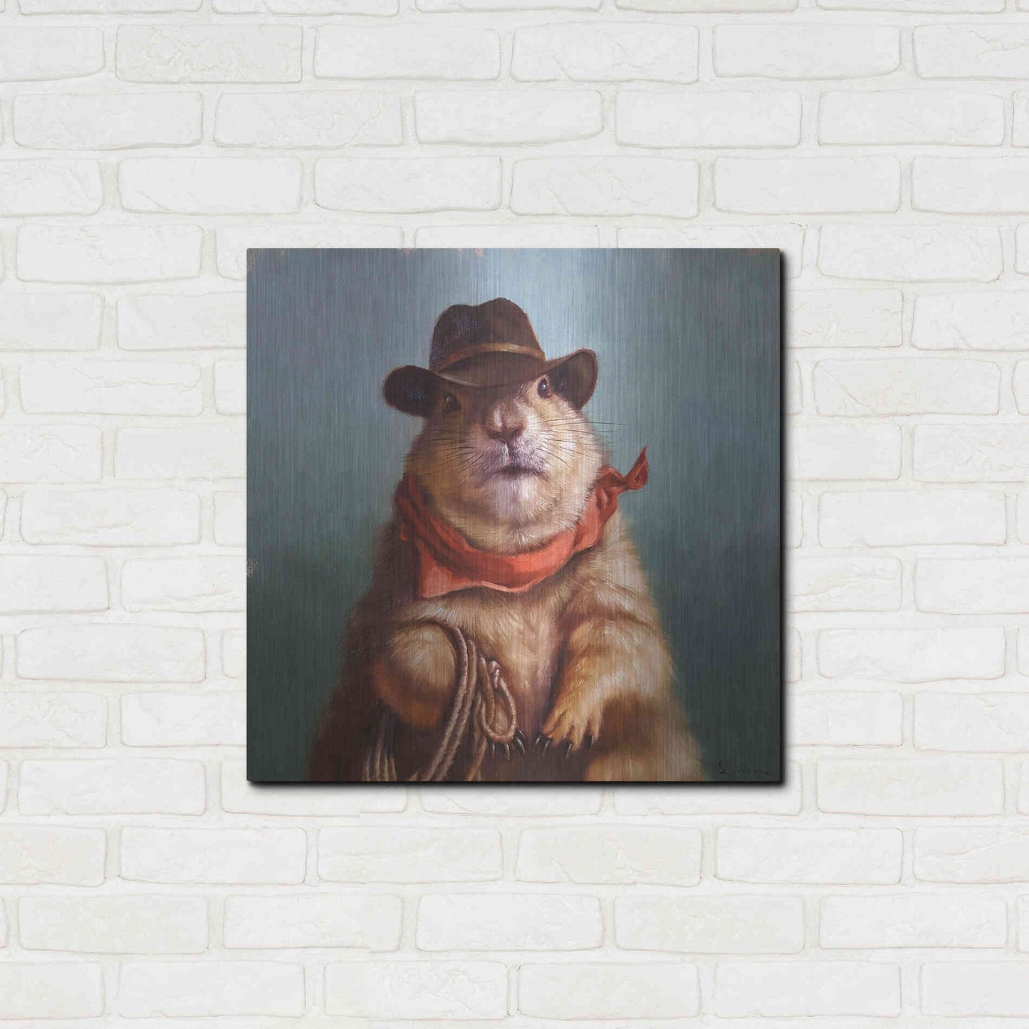 Luxe Metal Art 'Underground Cowboy' by Lucia Heffernan, Metal Wall Art,24x24