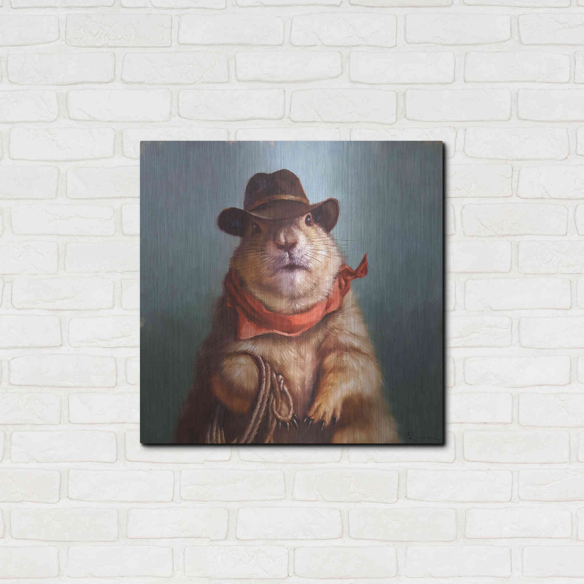 Luxe Metal Art 'Underground Cowboy' by Lucia Heffernan, Metal Wall Art,24x24