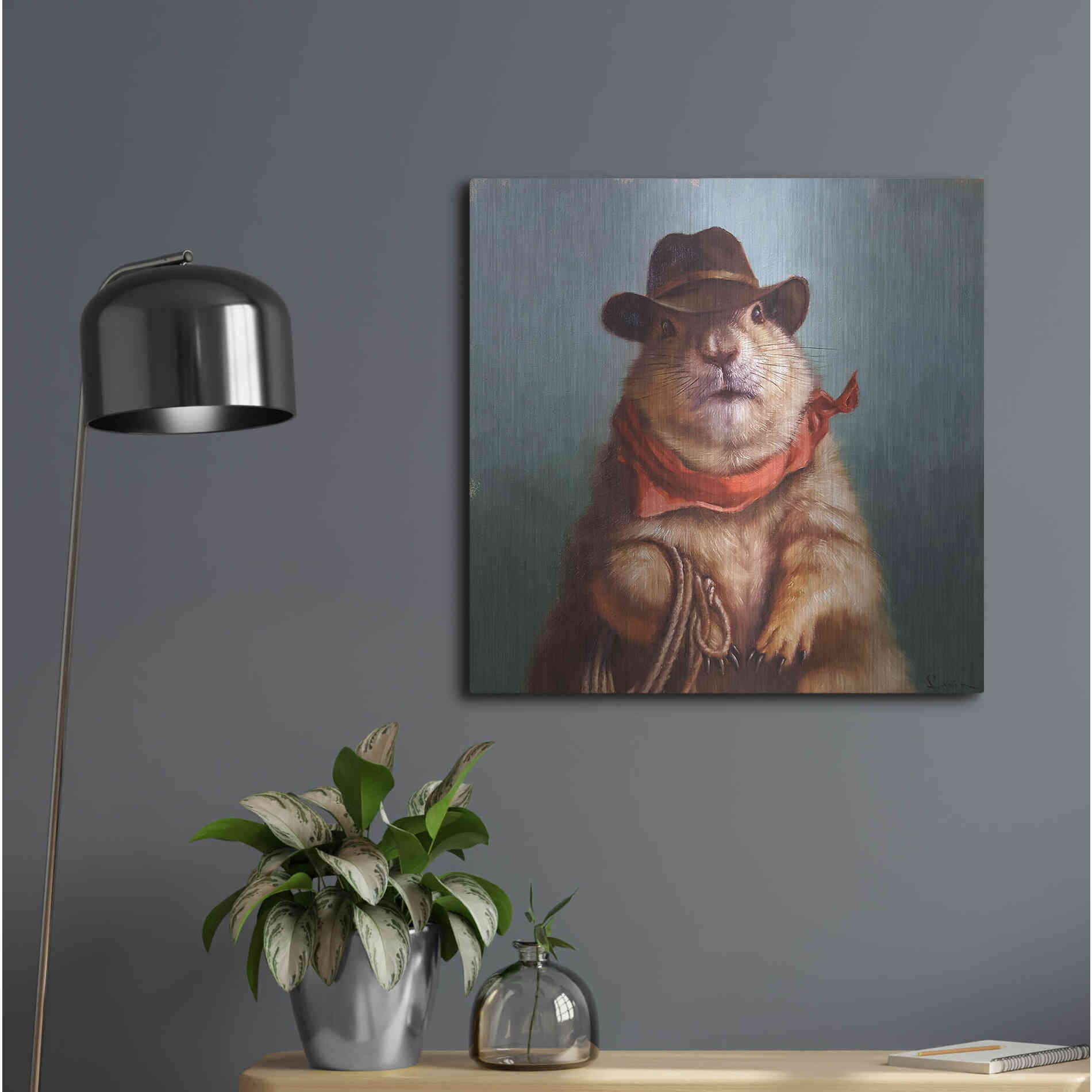 Luxe Metal Art 'Underground Cowboy' by Lucia Heffernan, Metal Wall Art,24x24