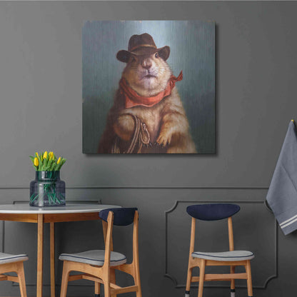 Luxe Metal Art 'Underground Cowboy' by Lucia Heffernan, Metal Wall Art,36x36