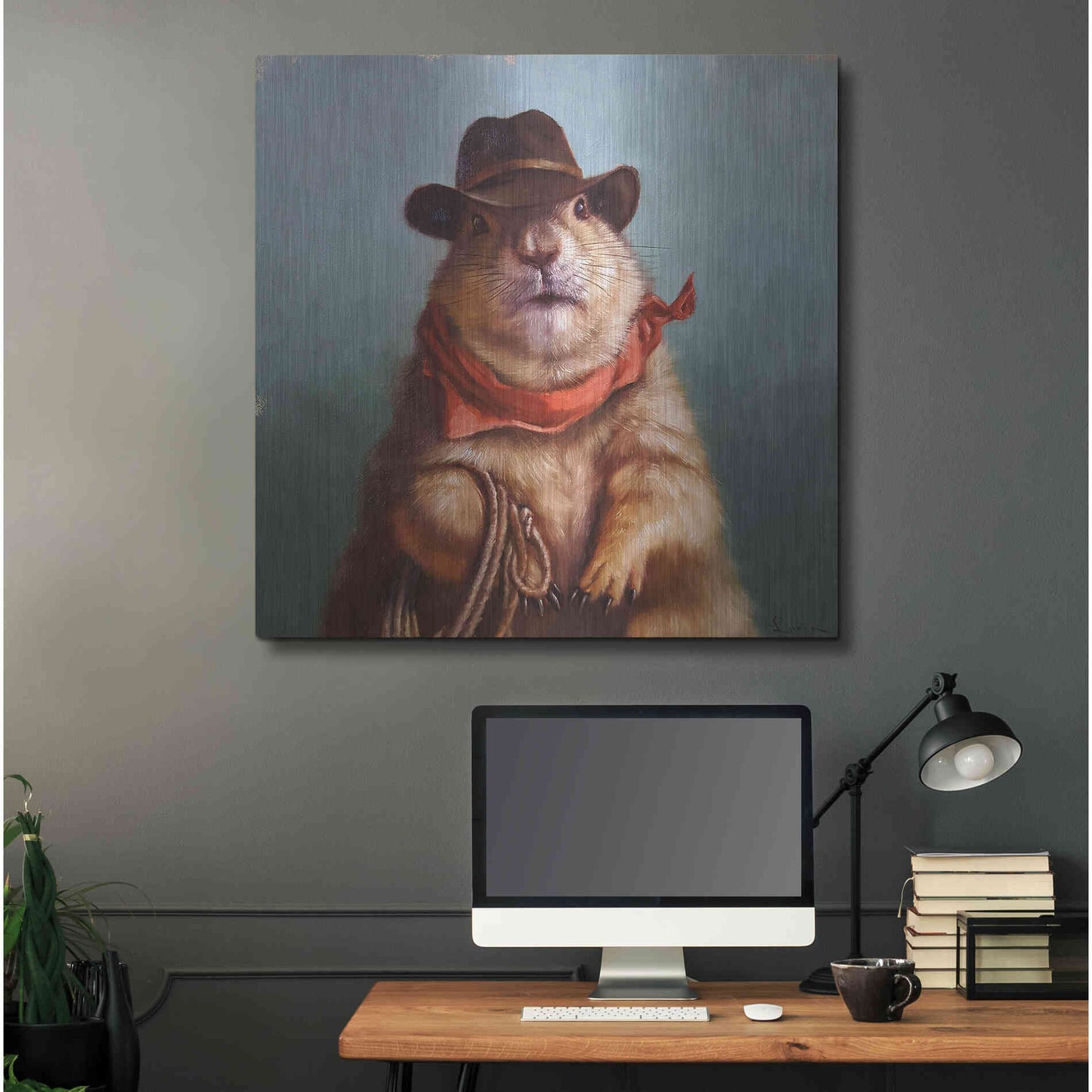 Luxe Metal Art 'Underground Cowboy' by Lucia Heffernan, Metal Wall Art,36x36