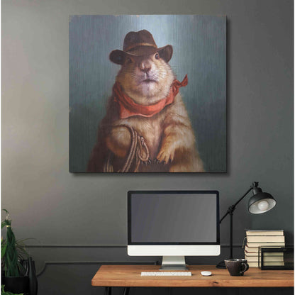 Luxe Metal Art 'Underground Cowboy' by Lucia Heffernan, Metal Wall Art,36x36