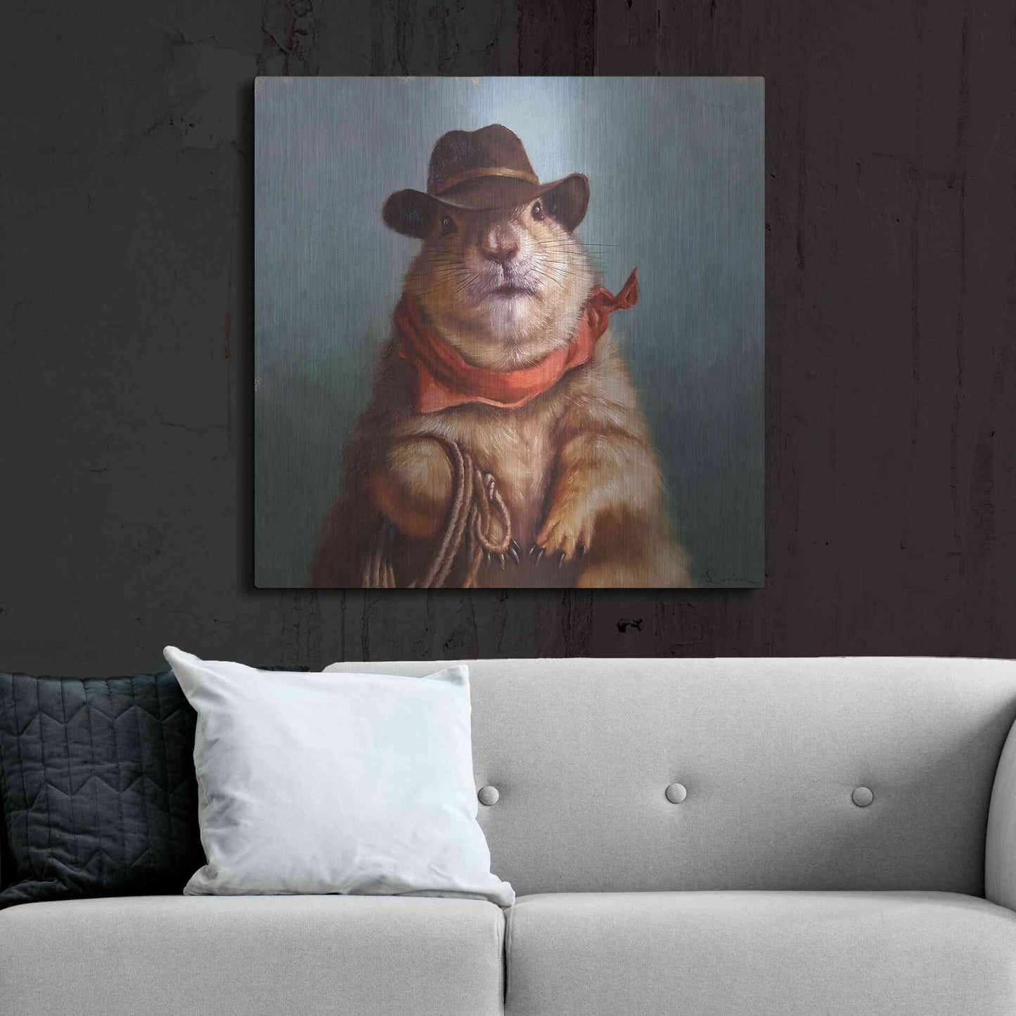 Luxe Metal Art 'Underground Cowboy' by Lucia Heffernan, Metal Wall Art,36x36