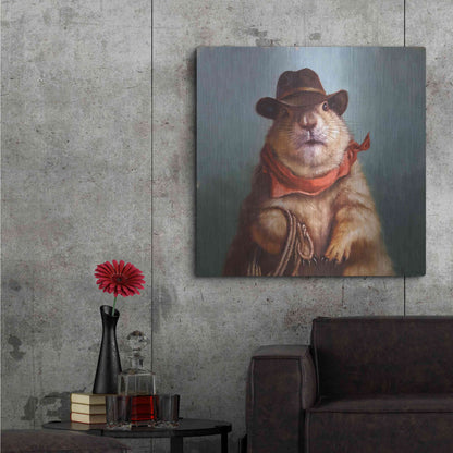 Luxe Metal Art 'Underground Cowboy' by Lucia Heffernan, Metal Wall Art,36x36