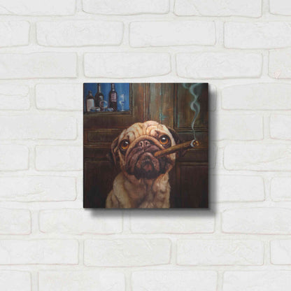 Luxe Metal Art 'Uptown Pug' by Lucia Heffernan, Metal Wall Art,12x12
