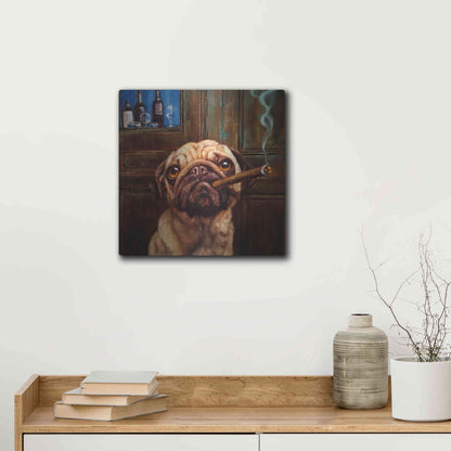 Luxe Metal Art 'Uptown Pug' by Lucia Heffernan, Metal Wall Art,12x12