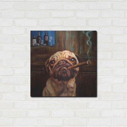 Luxe Metal Art 'Uptown Pug' by Lucia Heffernan, Metal Wall Art,24x24