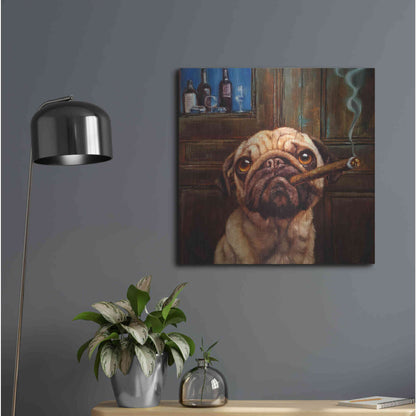 Luxe Metal Art 'Uptown Pug' by Lucia Heffernan, Metal Wall Art,24x24