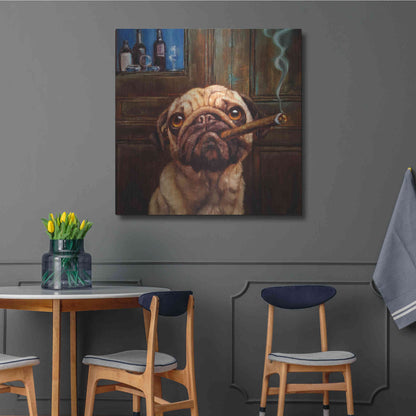 Luxe Metal Art 'Uptown Pug' by Lucia Heffernan, Metal Wall Art,36x36