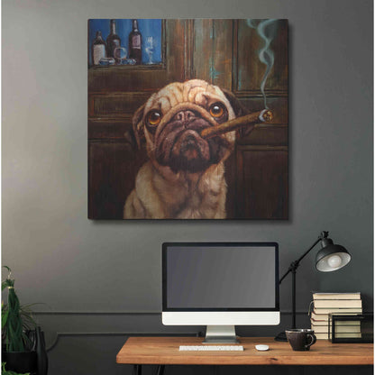 Luxe Metal Art 'Uptown Pug' by Lucia Heffernan, Metal Wall Art,36x36