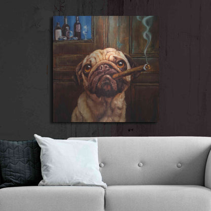 Luxe Metal Art 'Uptown Pug' by Lucia Heffernan, Metal Wall Art,36x36