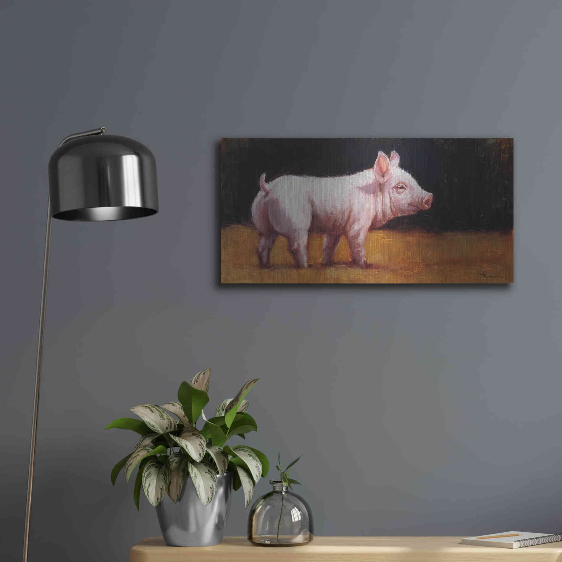 Luxe Metal Art 'Wilbur' by Lucia Heffernan, Metal Wall Art,24x12