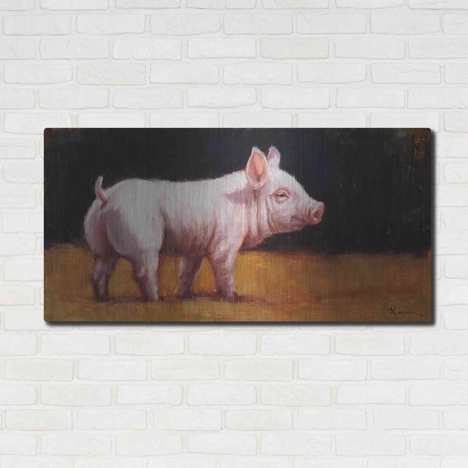 Luxe Metal Art 'Wilbur' by Lucia Heffernan, Metal Wall Art,48x24