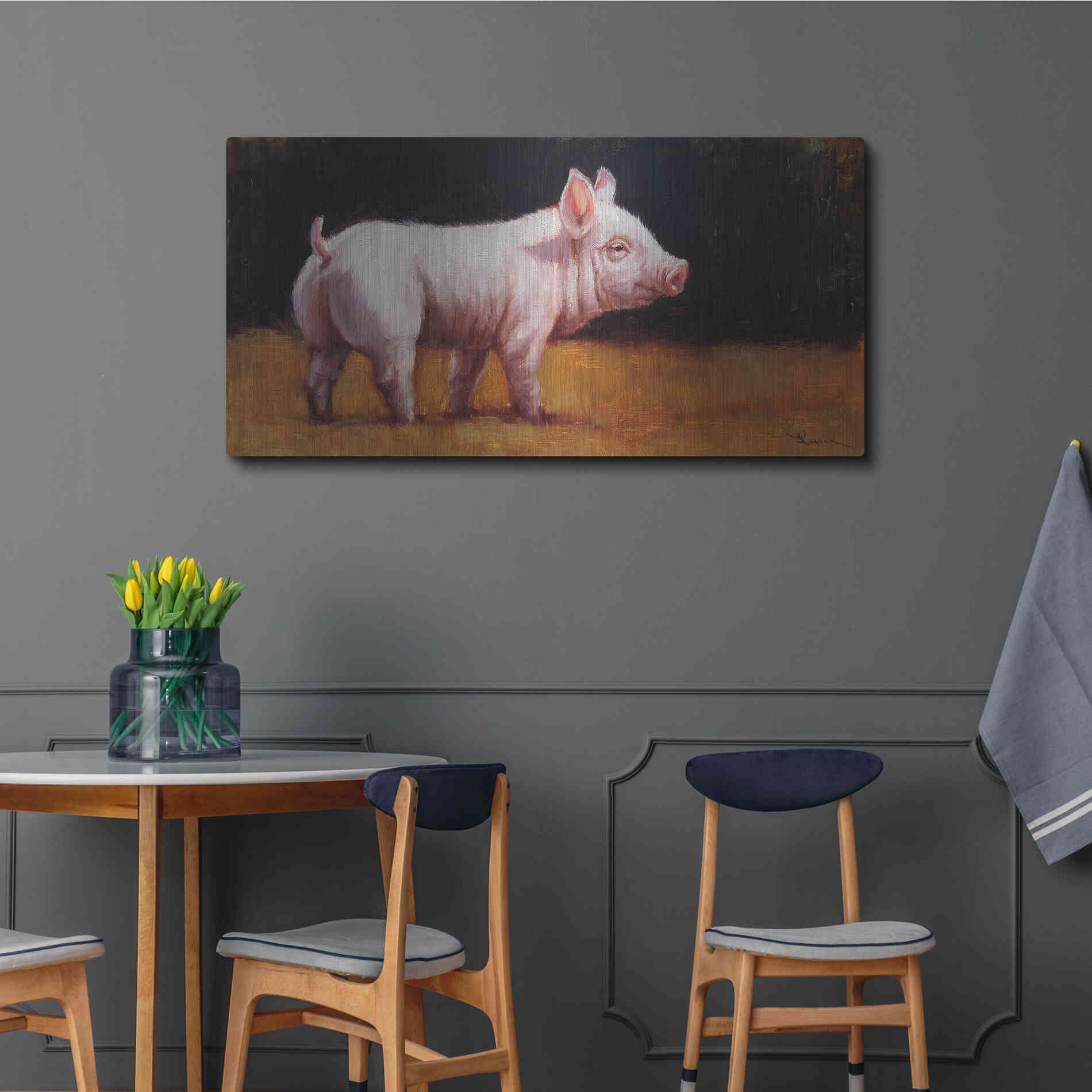 Luxe Metal Art 'Wilbur' by Lucia Heffernan, Metal Wall Art,48x24