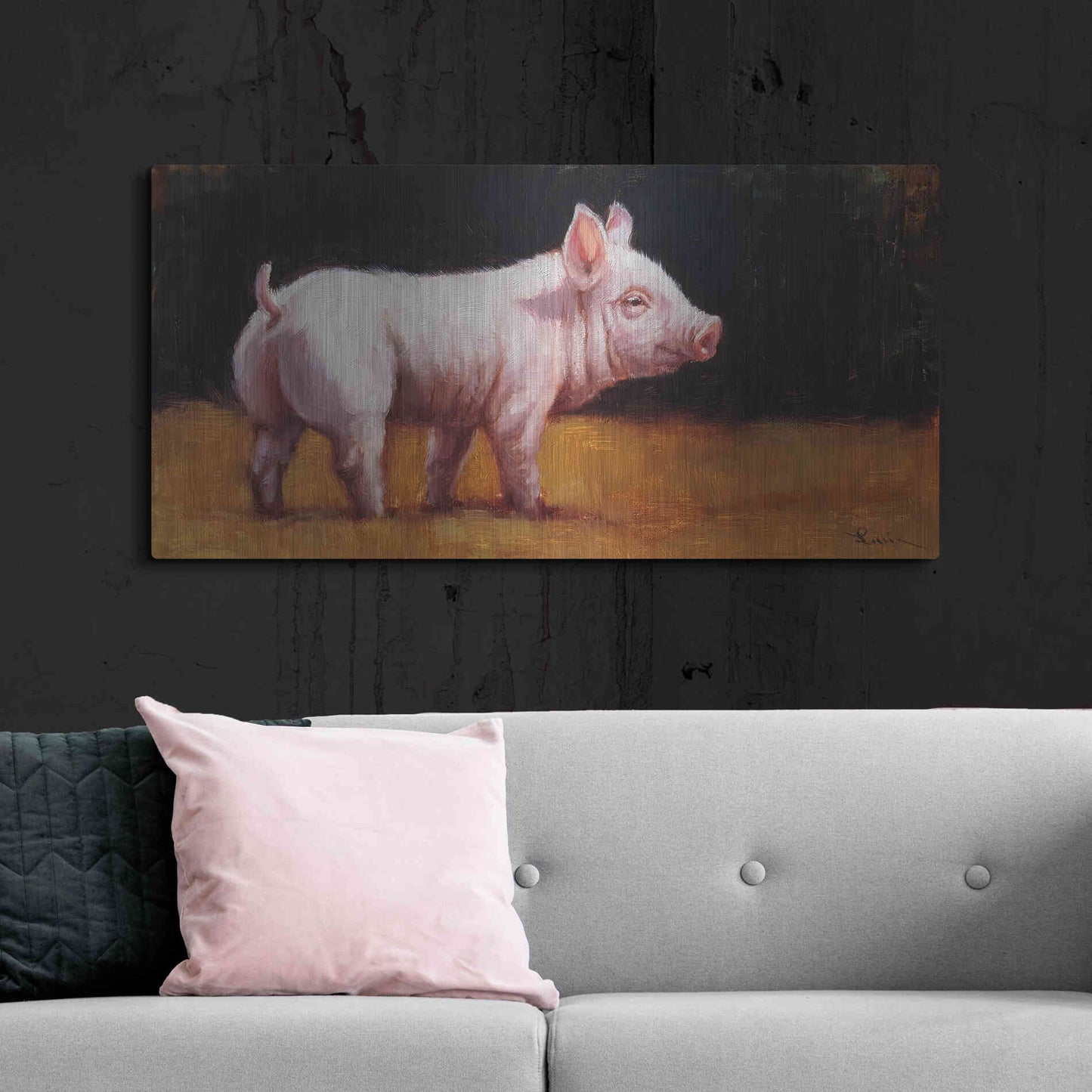 Luxe Metal Art 'Wilbur' by Lucia Heffernan, Metal Wall Art,48x24