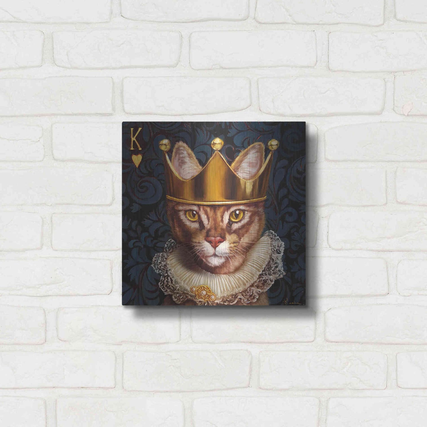 Luxe Metal Art 'King of Hearts' by Lucia Heffernan, Metal Wall Art,12x12