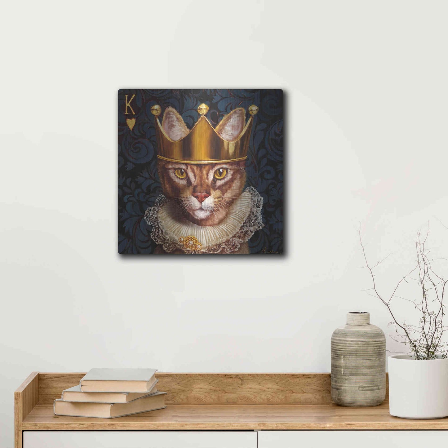 Luxe Metal Art 'King of Hearts' by Lucia Heffernan, Metal Wall Art,12x12