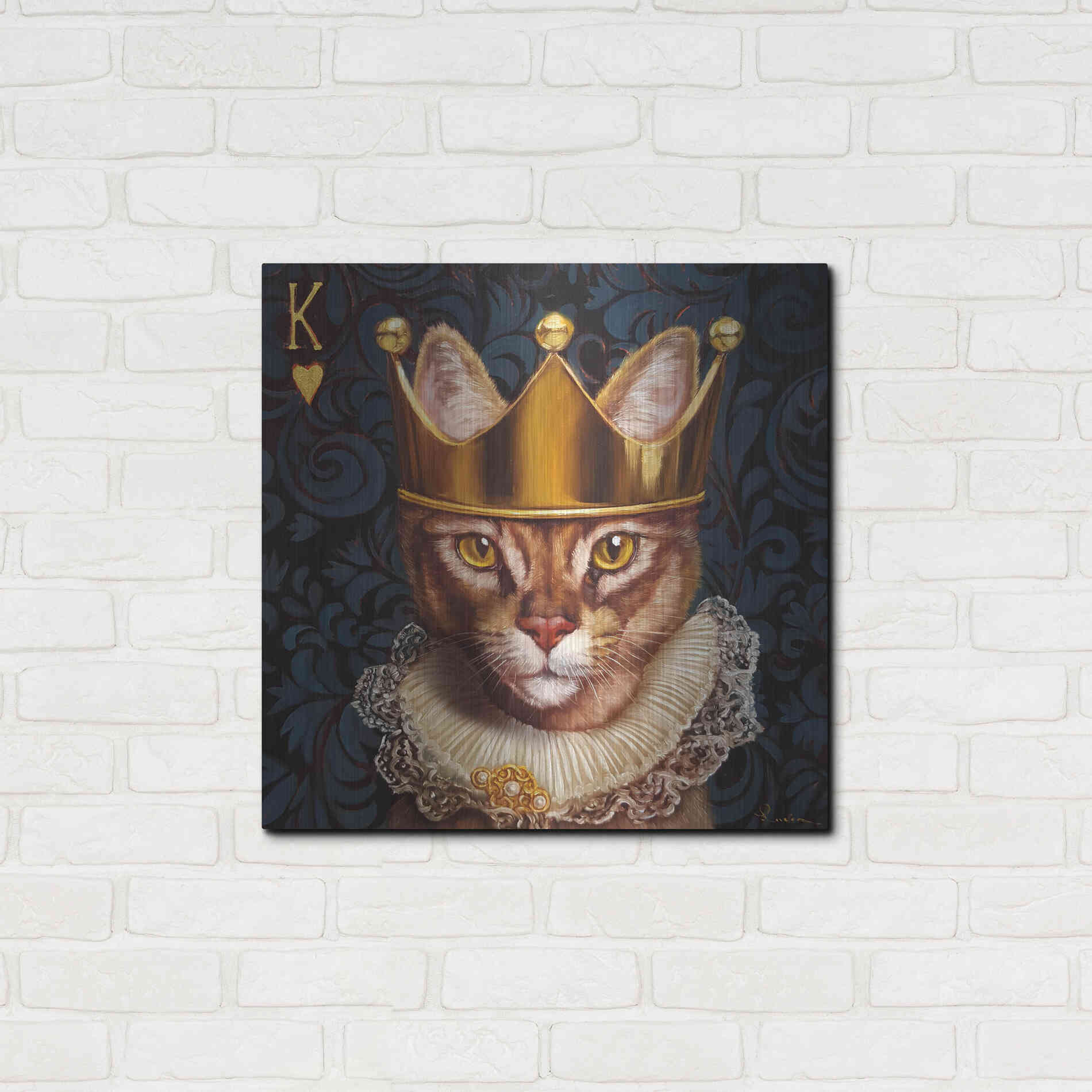 Luxe Metal Art 'King of Hearts' by Lucia Heffernan, Metal Wall Art,24x24