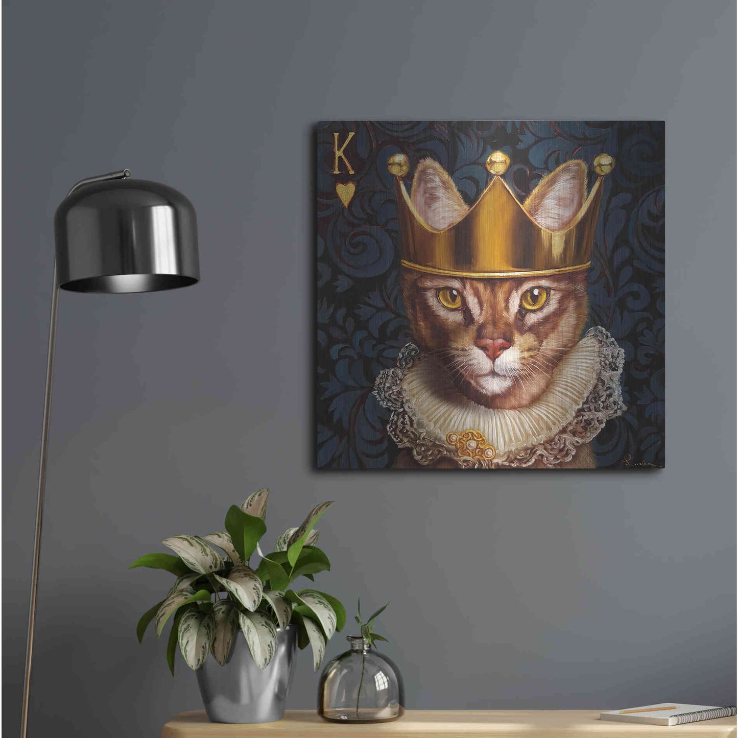 Luxe Metal Art 'King of Hearts' by Lucia Heffernan, Metal Wall Art,24x24