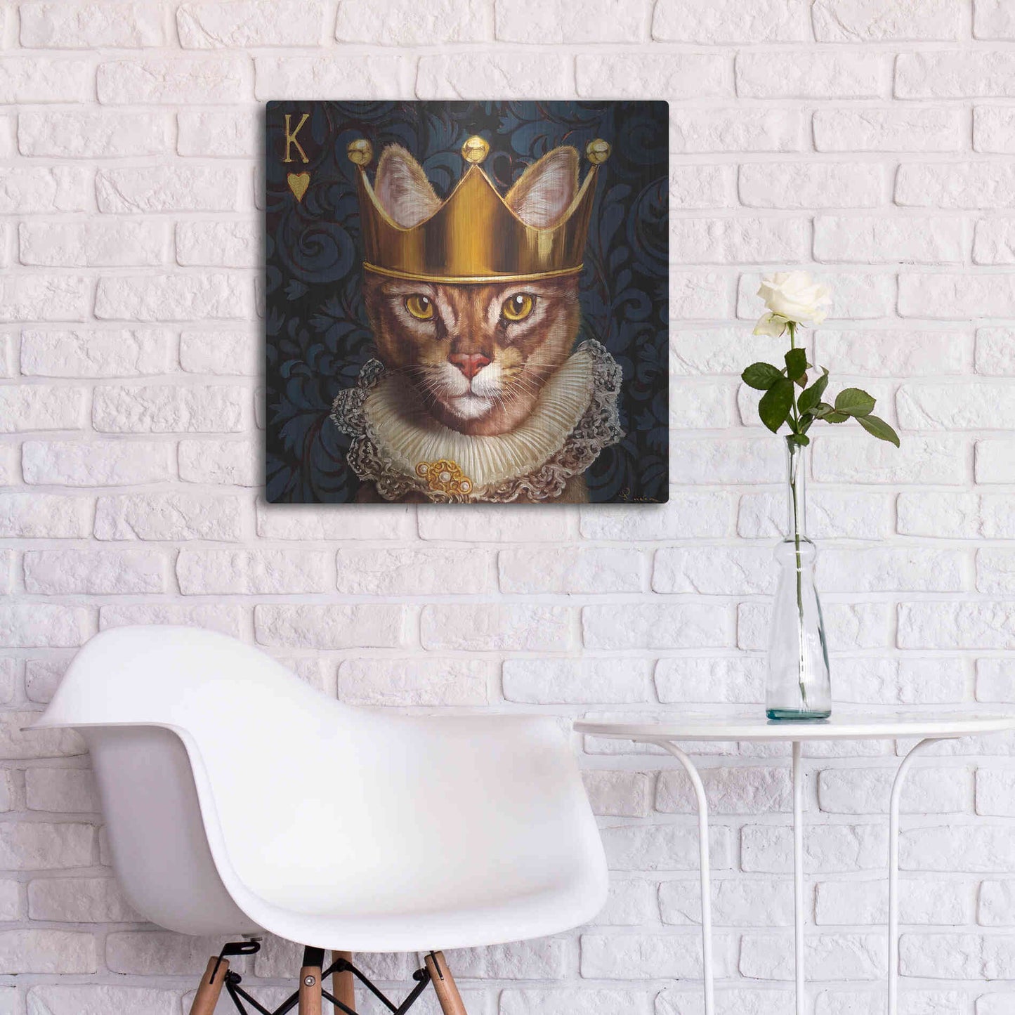 Luxe Metal Art 'King of Hearts' by Lucia Heffernan, Metal Wall Art,24x24