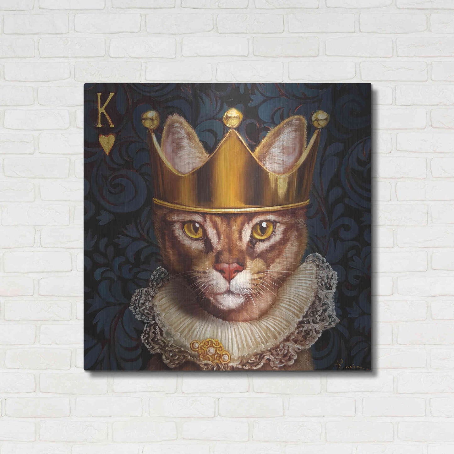 Luxe Metal Art 'King of Hearts' by Lucia Heffernan, Metal Wall Art,36x36